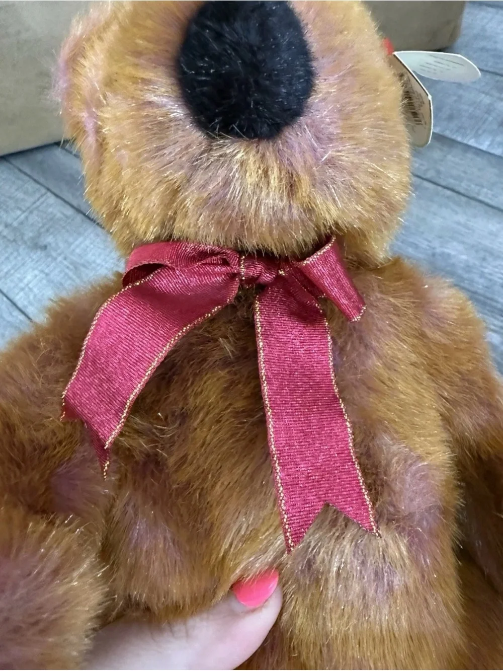 TY Taffybeary Teddy Bear with Red Bow